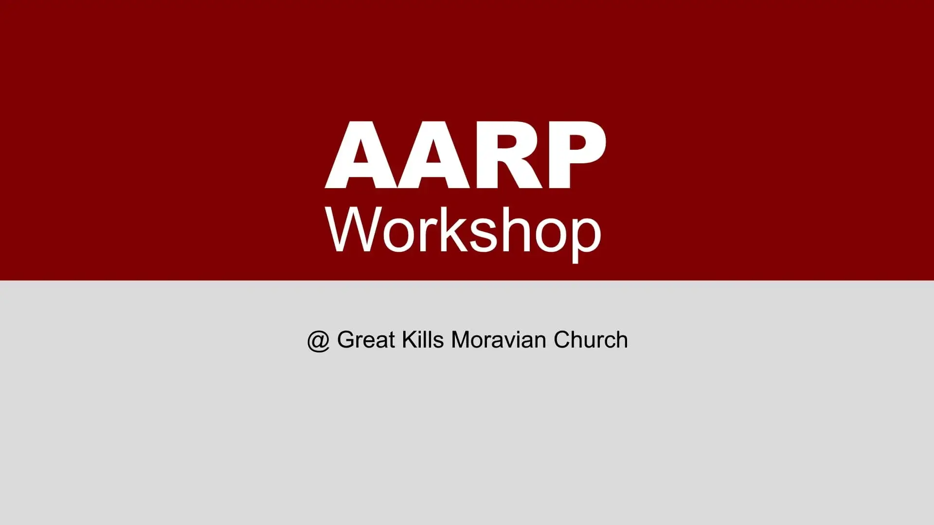 AARP Workshops
